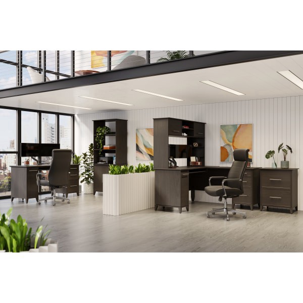 slide 9 of 10, Realspace Koru 60""W L-Shaped Corner Computer Desk With Integrated Power & Charging, Natural Oak, 1 ct