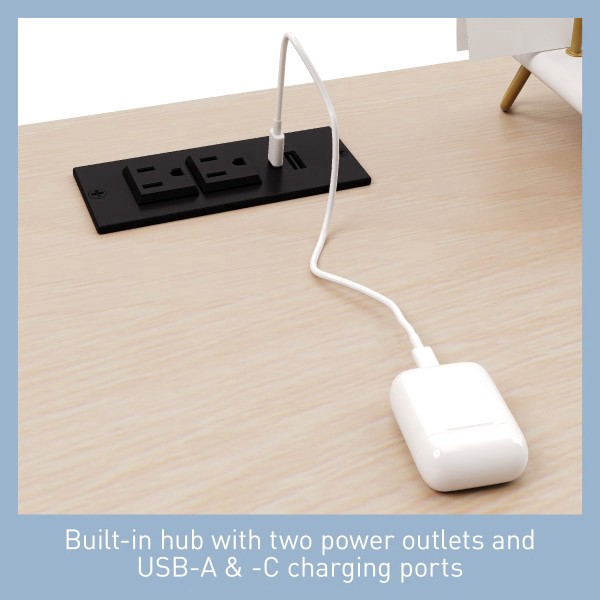 slide 10 of 10, Realspace Koru 60""W L-Shaped Corner Computer Desk With Integrated Power & Charging, Natural Oak, 1 ct