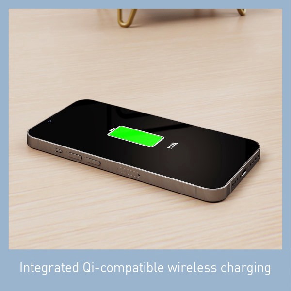 slide 4 of 10, Realspace Koru 60""W L-Shaped Corner Computer Desk With Integrated Power & Charging, Natural Oak, 1 ct