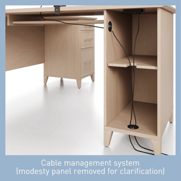 slide 8 of 10, Realspace Koru 60""W L-Shaped Corner Computer Desk With Integrated Power & Charging, Natural Oak, 1 ct