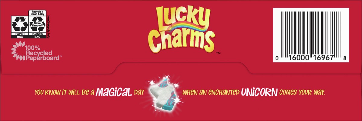 slide 8 of 9, Lucky Charms Gluten Free Cereal with Marshmallows, Kids Breakfast Cereal, Made with Whole Grain, Family Size, 18.6 oz, 18.6 oz