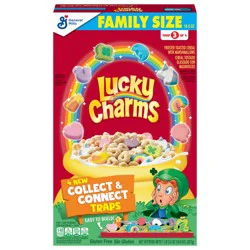Lucky Charms Gluten Free Cereal with Marshmallows, Kids Breakfast Cereal, Made with Whole Grain, Family Size, 18.6 oz