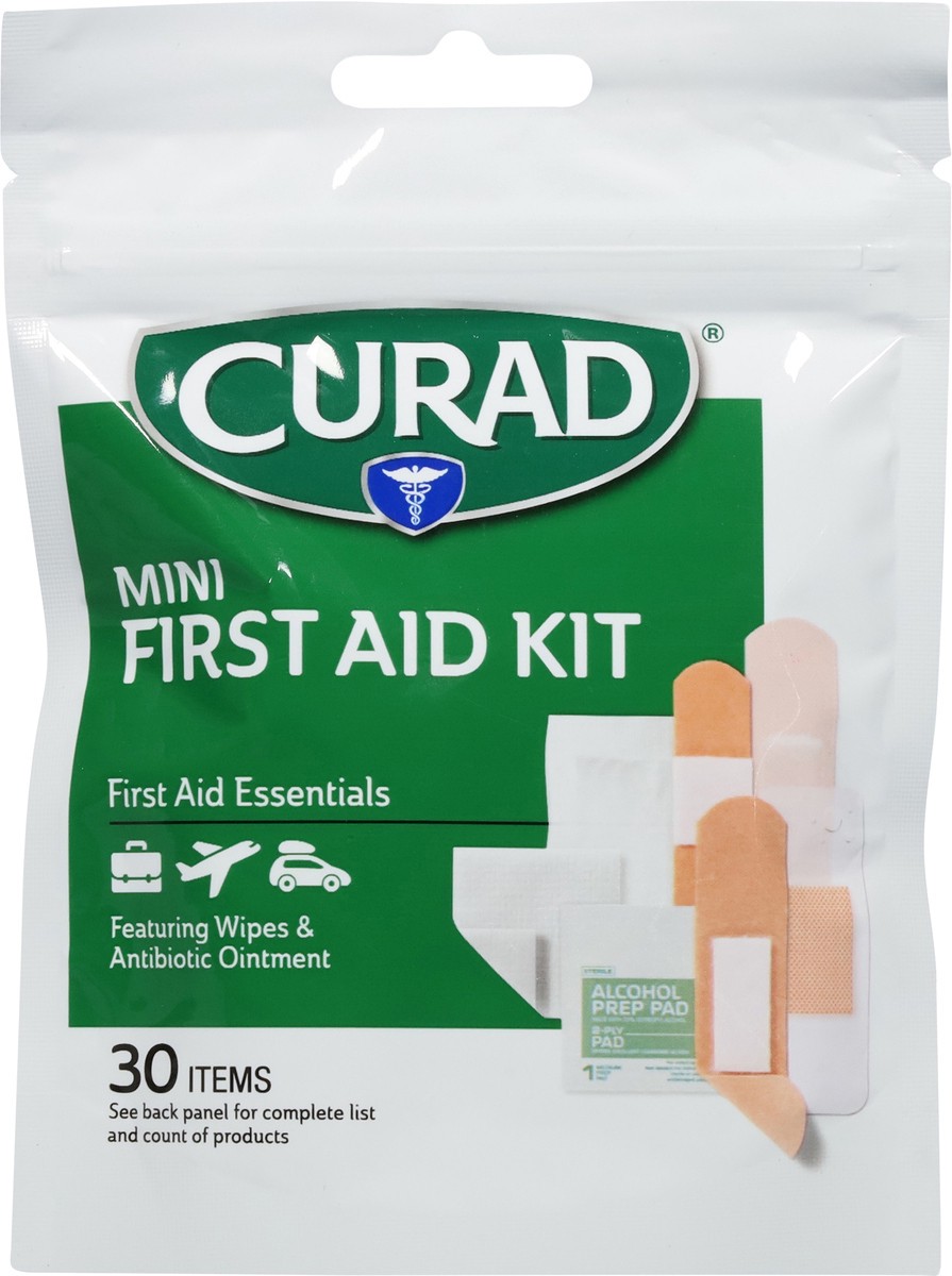 slide 9 of 11, Curad First Aid Kit Mini 30 ea, 30 ct