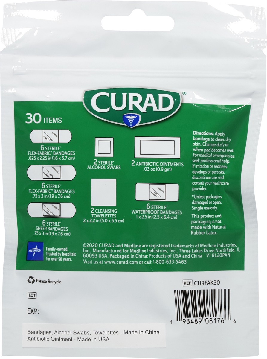 slide 8 of 11, Curad First Aid Kit Mini 30 ea, 30 ct
