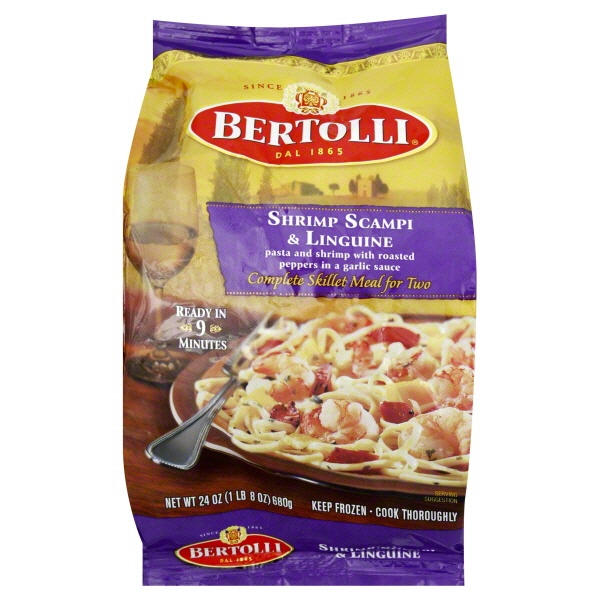 slide 1 of 1, Bertolli Meal For Two Shrimp Scampi Linguine, 24 oz