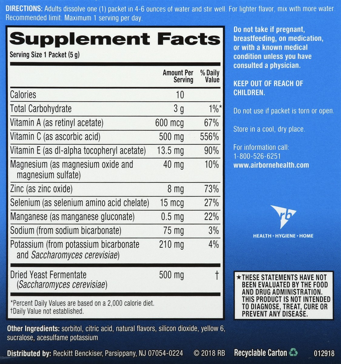 slide 9 of 10, Airborne Immune Support Supplement 21 ea, 21 ct