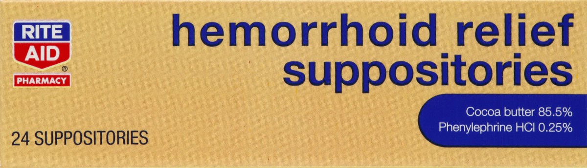 slide 2 of 5, Rite Aid Hemorrhoid Relief Suppositories, 24 ct