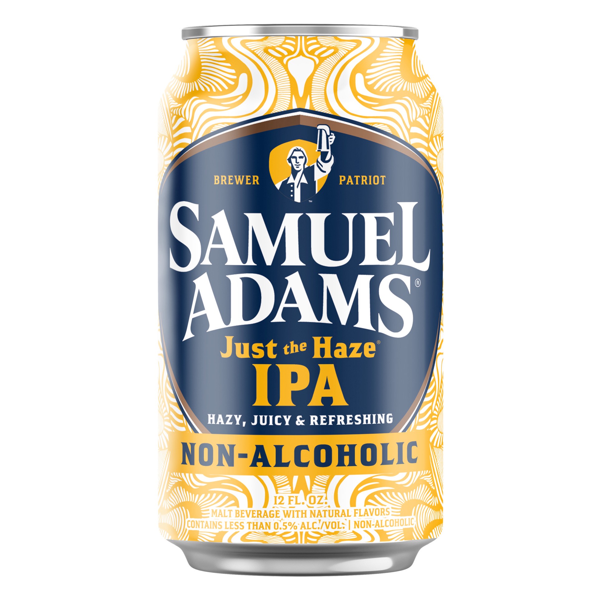 slide 2 of 4, Samuel Adams IPA Non-Alcoholic Just the Haze Beer 12 - 12 fl oz Cans, 12 ct; 12 oz