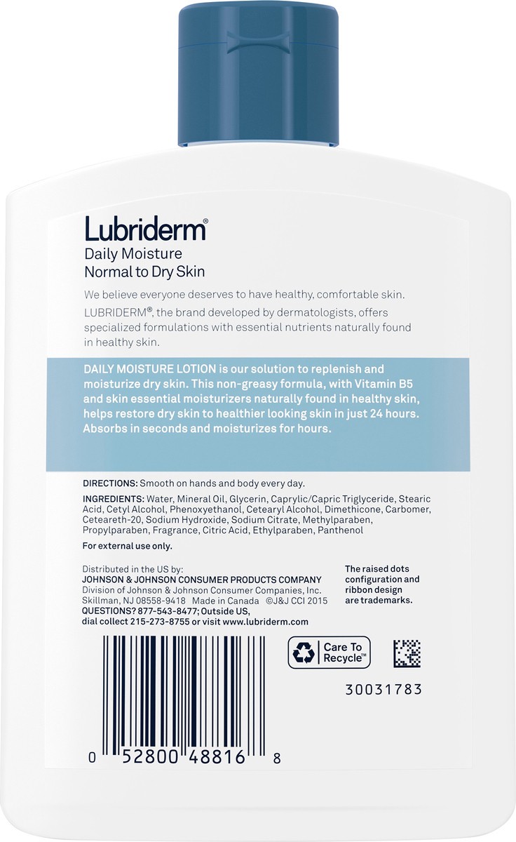 slide 5 of 7, Lubriderm Daily Moisture Hydrating Body and Hand Lotion To Help Moisturize Dry Skin with Pro-Vitamin B5 For Healthy-Looking Skin, Non-Greasy, 6 fl. oz, 6 fl oz