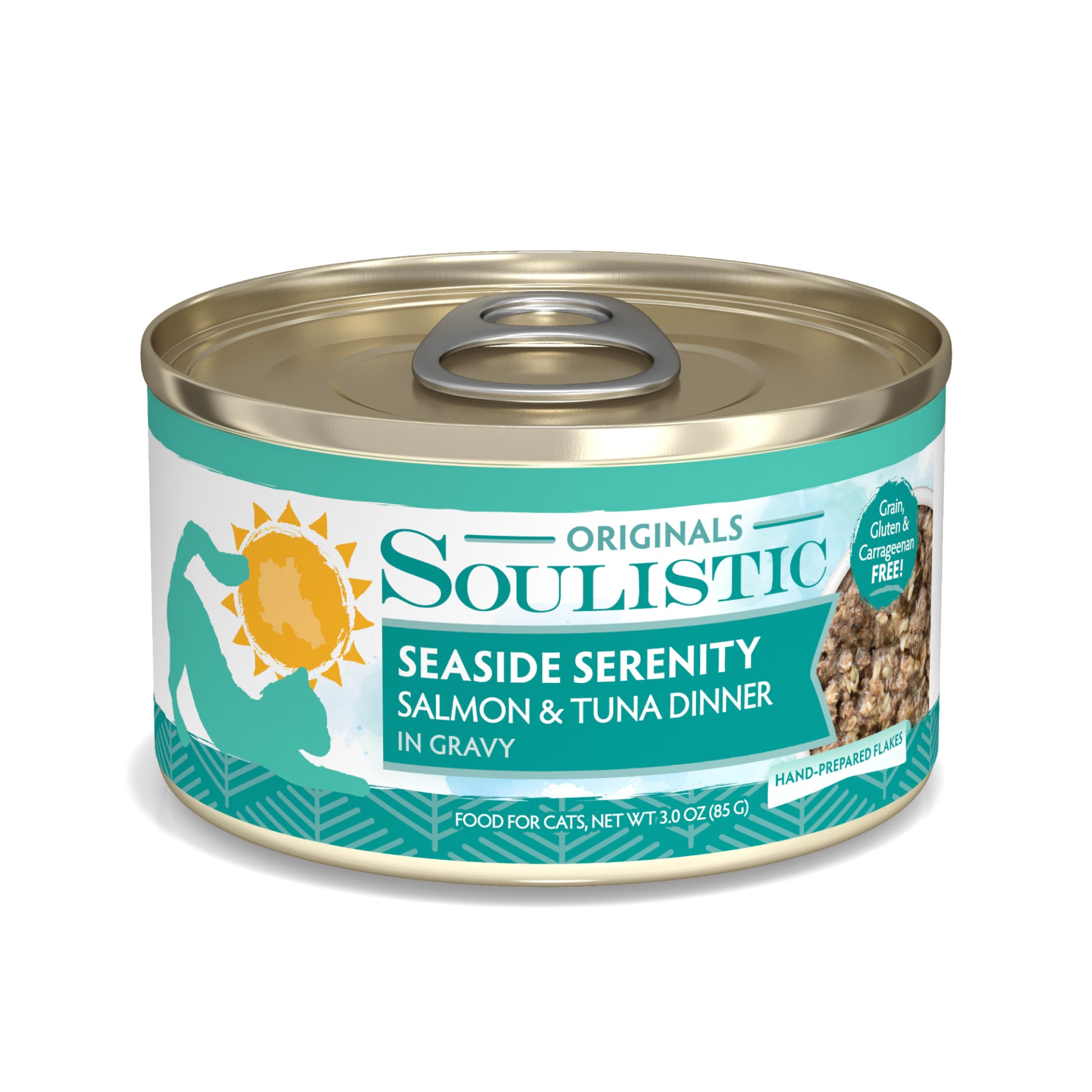 slide 1 of 1, Soulistic Seaside Serenity Salmon & Tuna Dinner Adult Canned Cat Food in Gravy, 3 oz