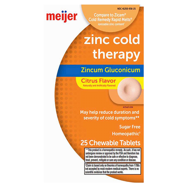slide 1 of 1, Meijer Zinc Cold Therapy, 25 ct