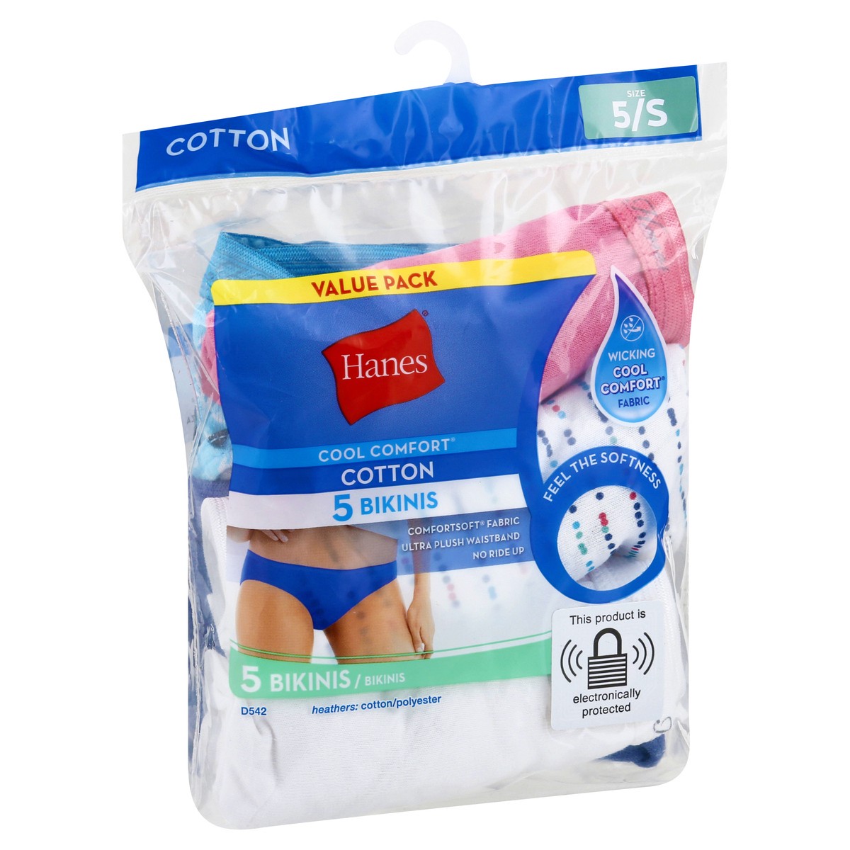 slide 5 of 11, Hanes Bikinis, Cotton, 5/S, Value Pack, 5 ct