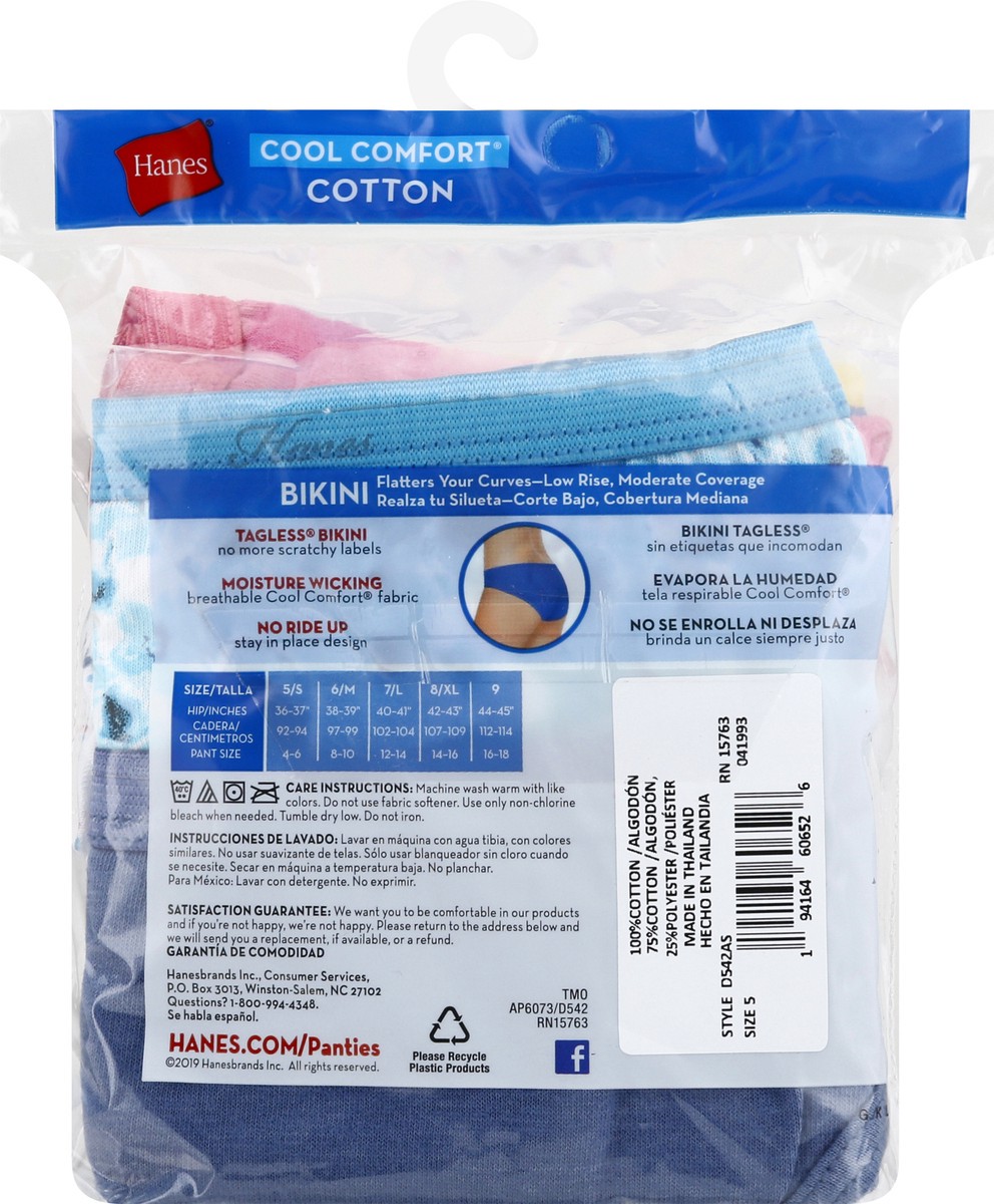 slide 6 of 11, Hanes Bikinis, Cotton, 5/S, Value Pack, 5 ct