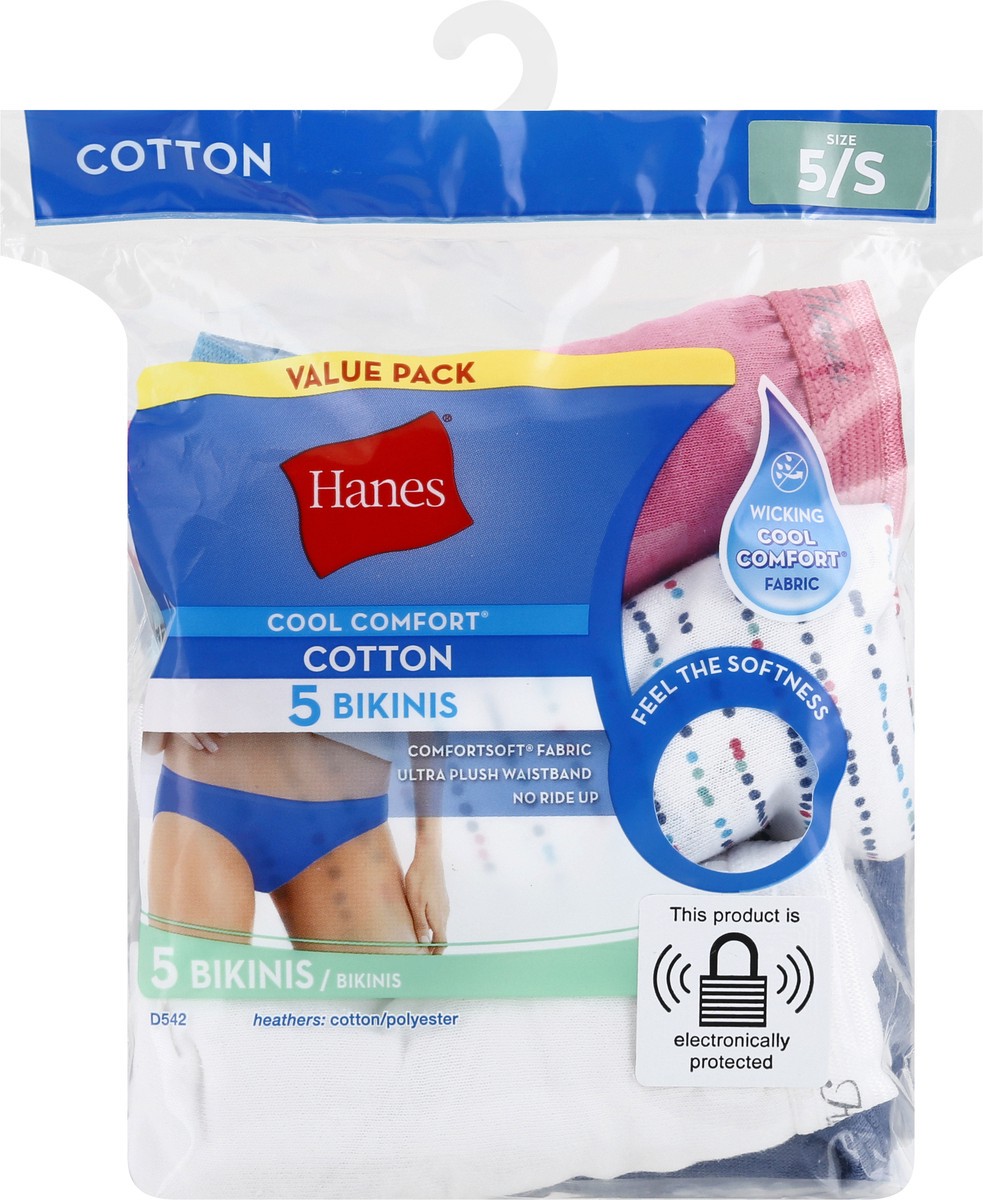 slide 4 of 11, Hanes Bikinis, Cotton, 5/S, Value Pack, 5 ct