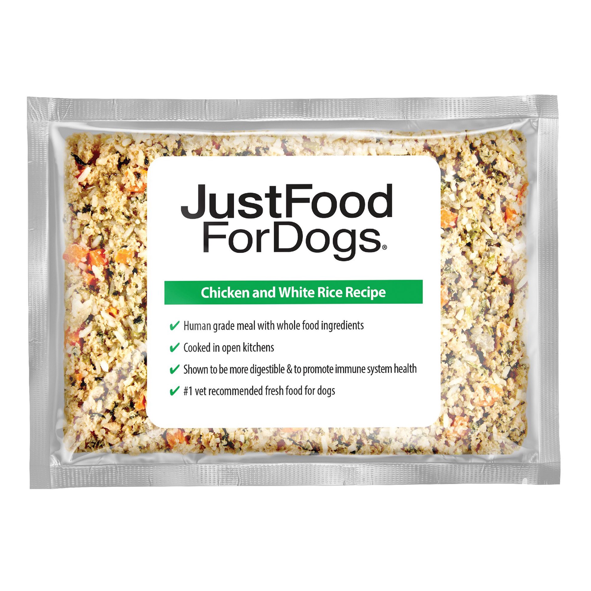 slide 1 of 1, JustFoodForDogs Daily Diets Chicken & White Rice Frozen Dog Food, 18 oz