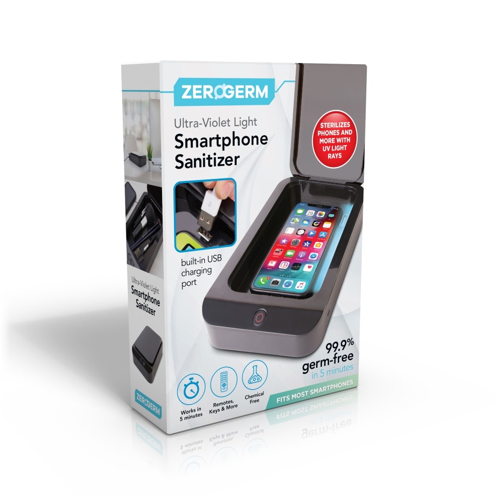slide 1 of 1, Zerogerm Ultra-Violet Light Smartphone Sanitizer, 1 ct