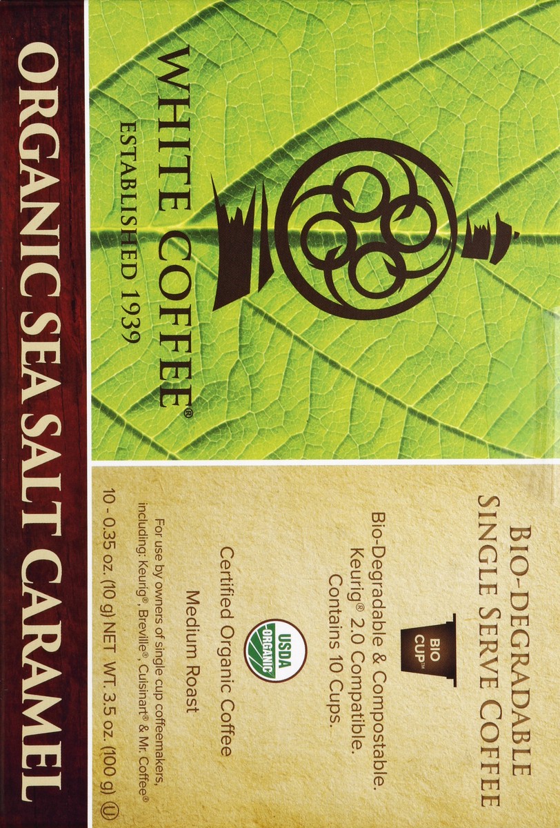 slide 3 of 5, White Coffee Corporation Coffee, Medium Roast, Organic Sea Salt Caramel, Bio-Cup - 10 ct, 10 ct