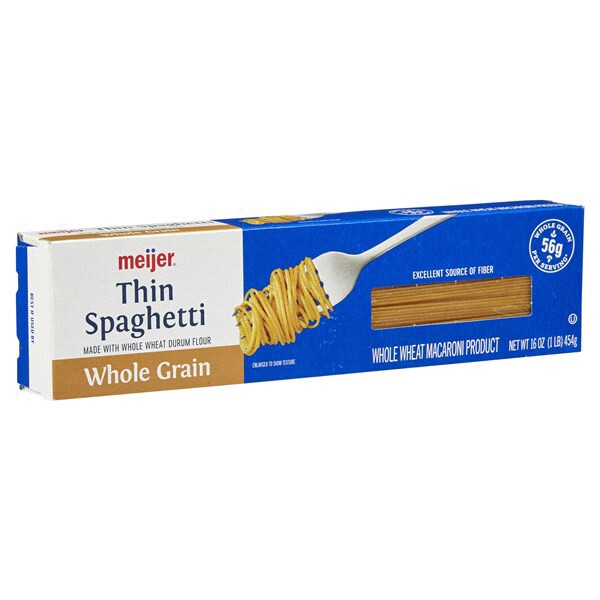 slide 24 of 29, Meijer Pasta Spaghetti Thin Whole Grain, 16 oz