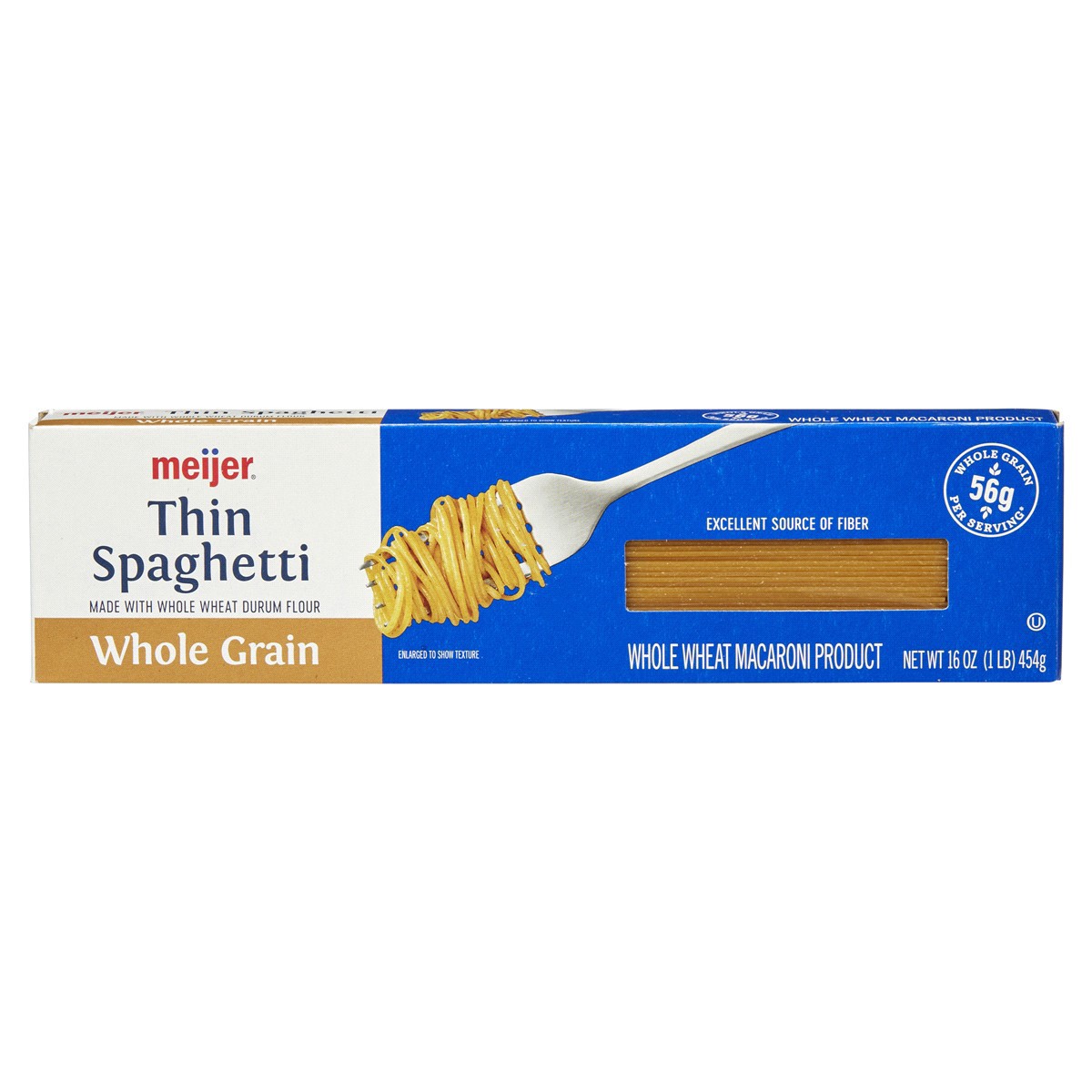 slide 1 of 29, Meijer Pasta Spaghetti Thin Whole Grain, 16 oz