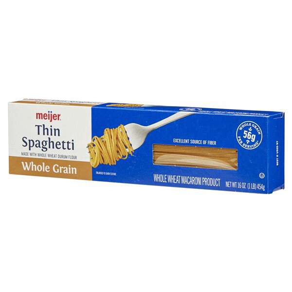 slide 15 of 29, Meijer Pasta Spaghetti Thin Whole Grain, 16 oz