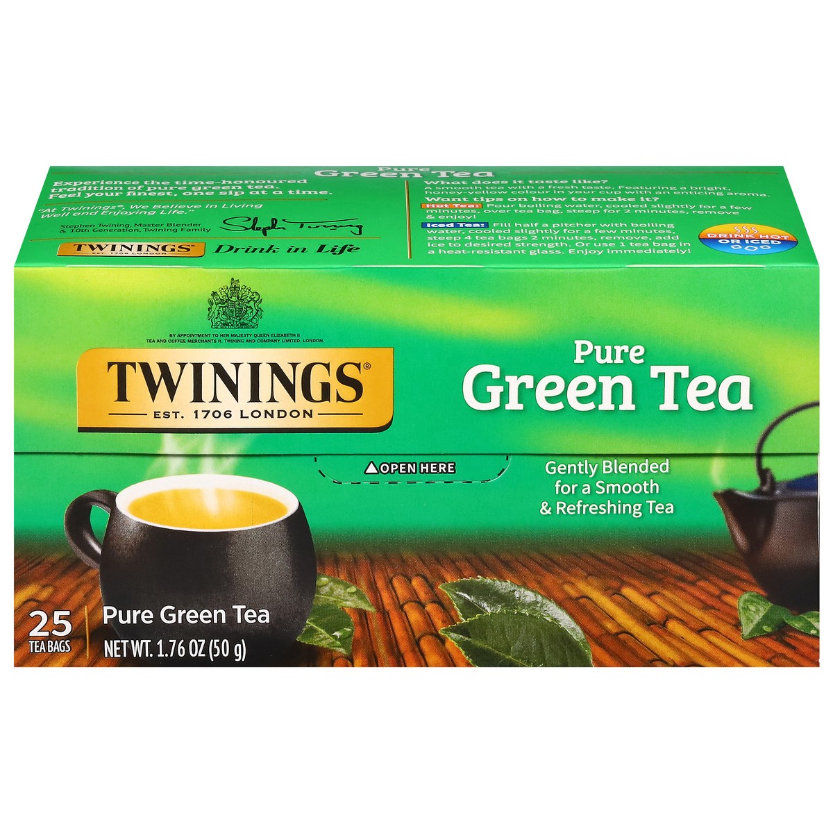 slide 5 of 15, Twinings Tea Bags Pure Green Tea - 25 ct; 1.76 oz, 25 ct