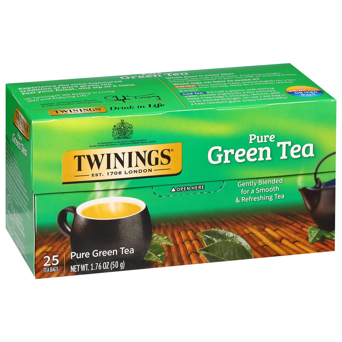 slide 2 of 15, Twinings Tea Bags Pure Green Tea - 25 ct; 1.76 oz, 25 ct