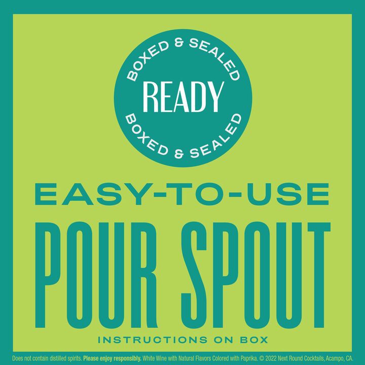 slide 2 of 5, Next Round Cocktails Salted Lime Margarita White Wine Premixed Cocktail, 1.5 L Box, 50.72 fl oz