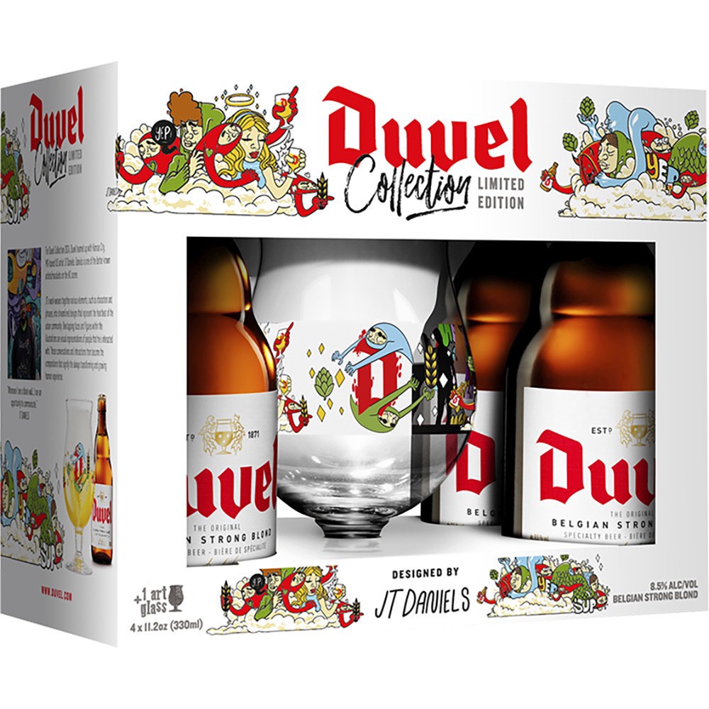 slide 1 of 1, Duvel JT Daniels Gift Set With Glass, 4 ct