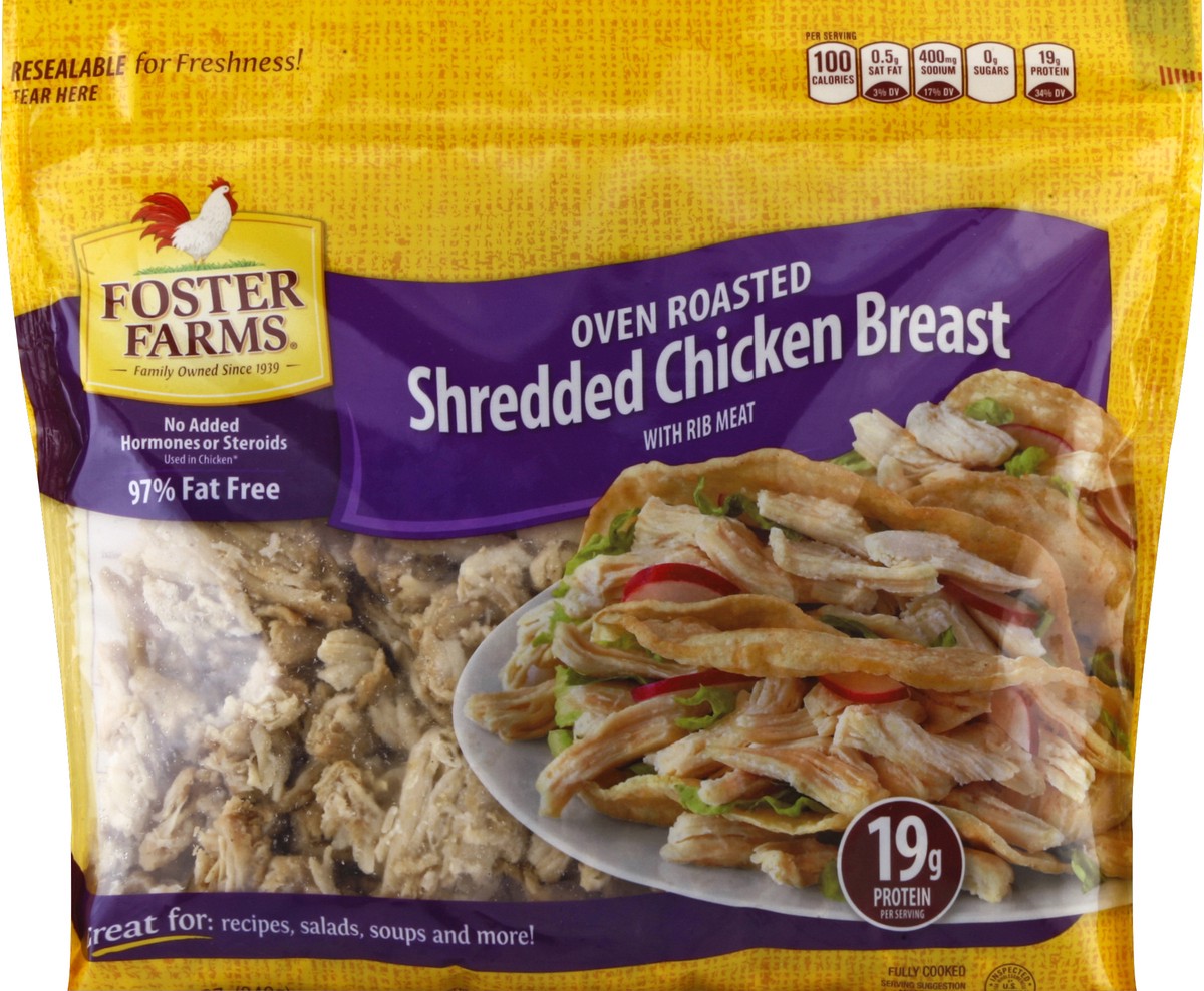 slide 5 of 5, Foster Farms Shredded Chicken Breast, 