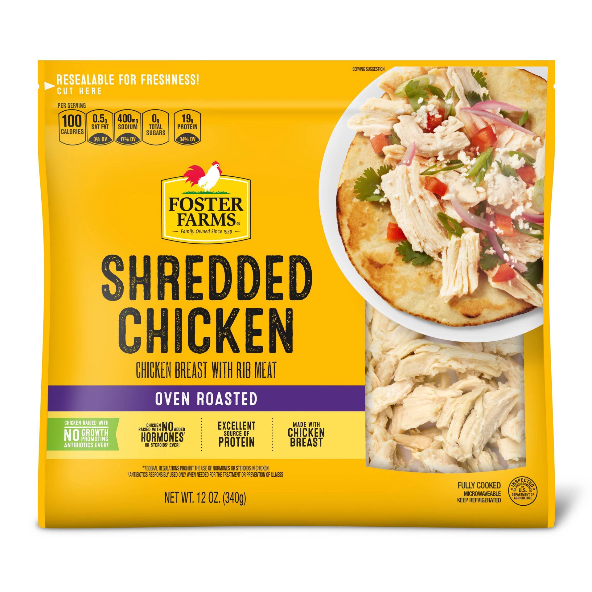 slide 1 of 5, Foster Farms Shredded Chicken Breast, 