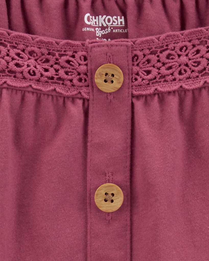slide 2 of 2, Oshkosh Baby Crochet Flutter Button-Front Shirt Maroon 18M, 1 ct