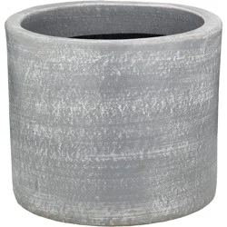 Blue Orange Pottery Medium Clay Cylinder Planter - Dark Gray