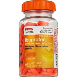 slide 1 of 1, Cvs Health Ibuprofen Pain Reliever & Fever Reducer (Nsaid) 200 Mg Coated Caplets, 225 Ct, 1 ct