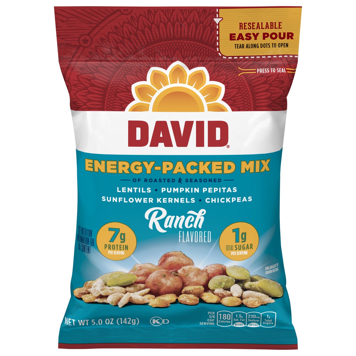 slide 1 of 6, DAVID Ranch Flavored Energy-Packed Mix 5.0 oz, 5 oz