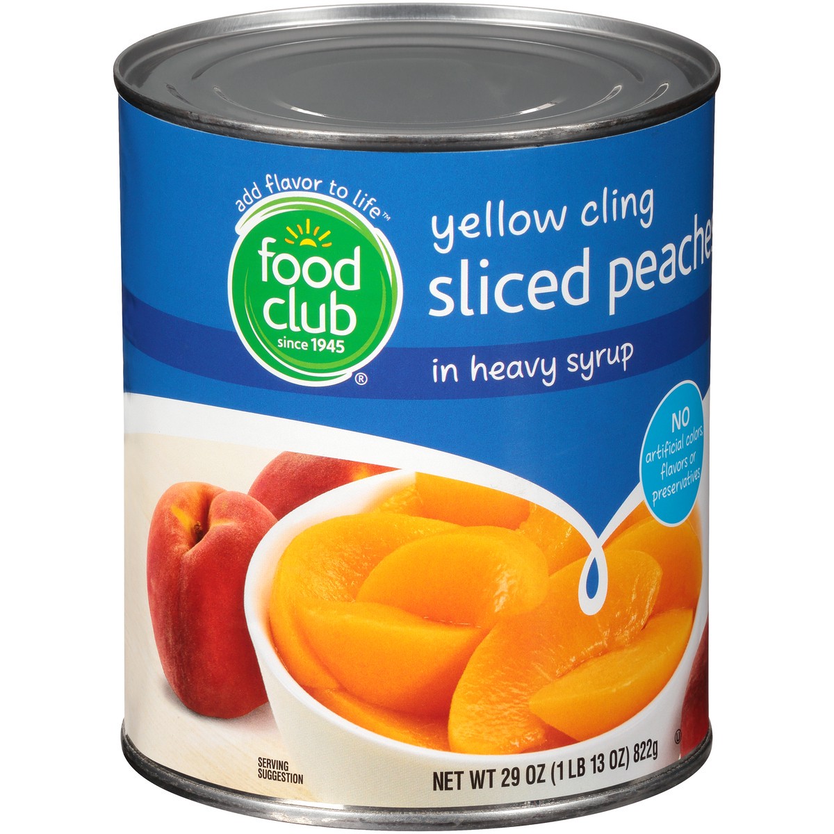 slide 2 of 10, Food Club Yellow Cling Peaches Sliced In Heavy Syrup, 29 oz