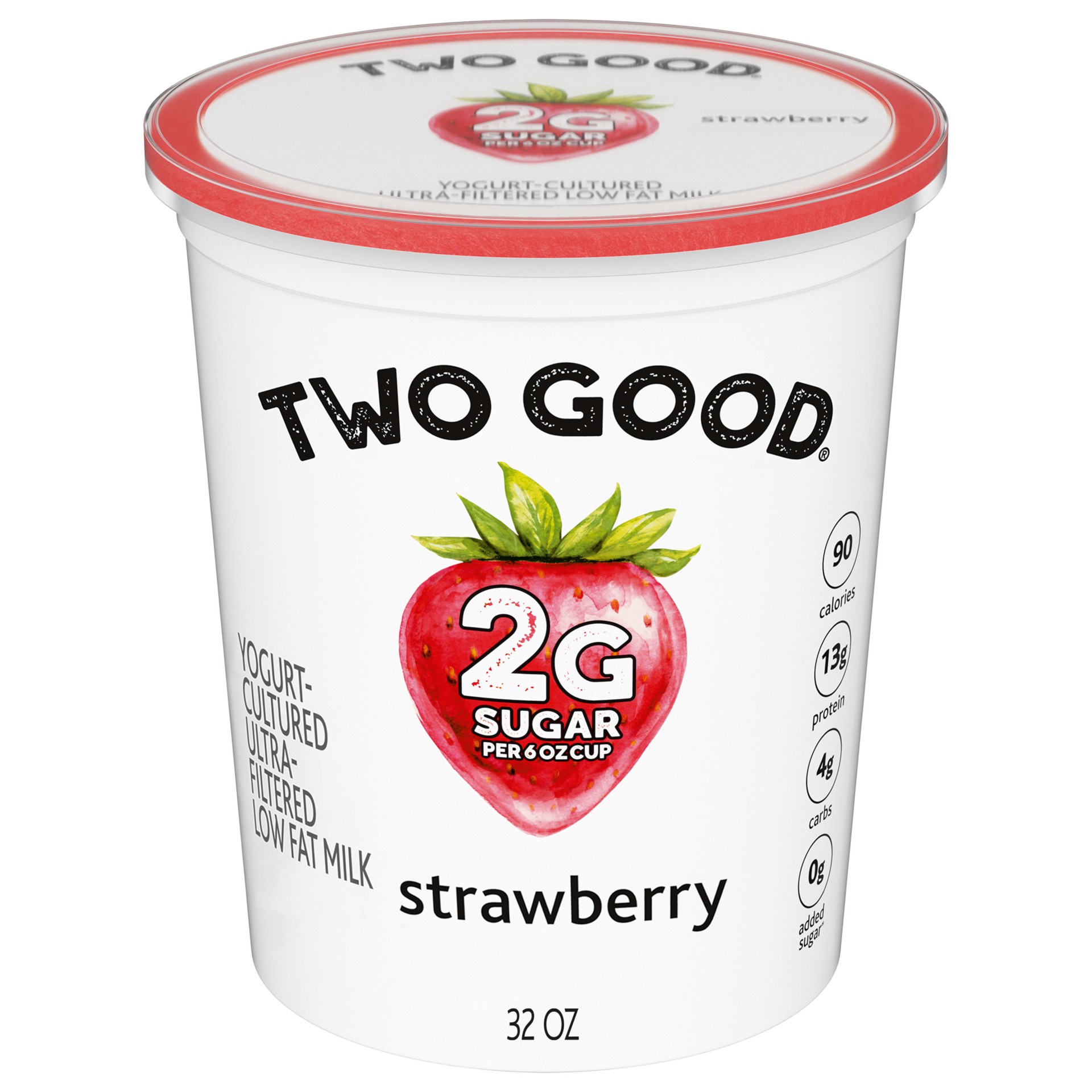 slide 1 of 5, DANNON Low Fat Lower Sugar Strawberry Greek Yogurt - 32oz Tub, 32 oz