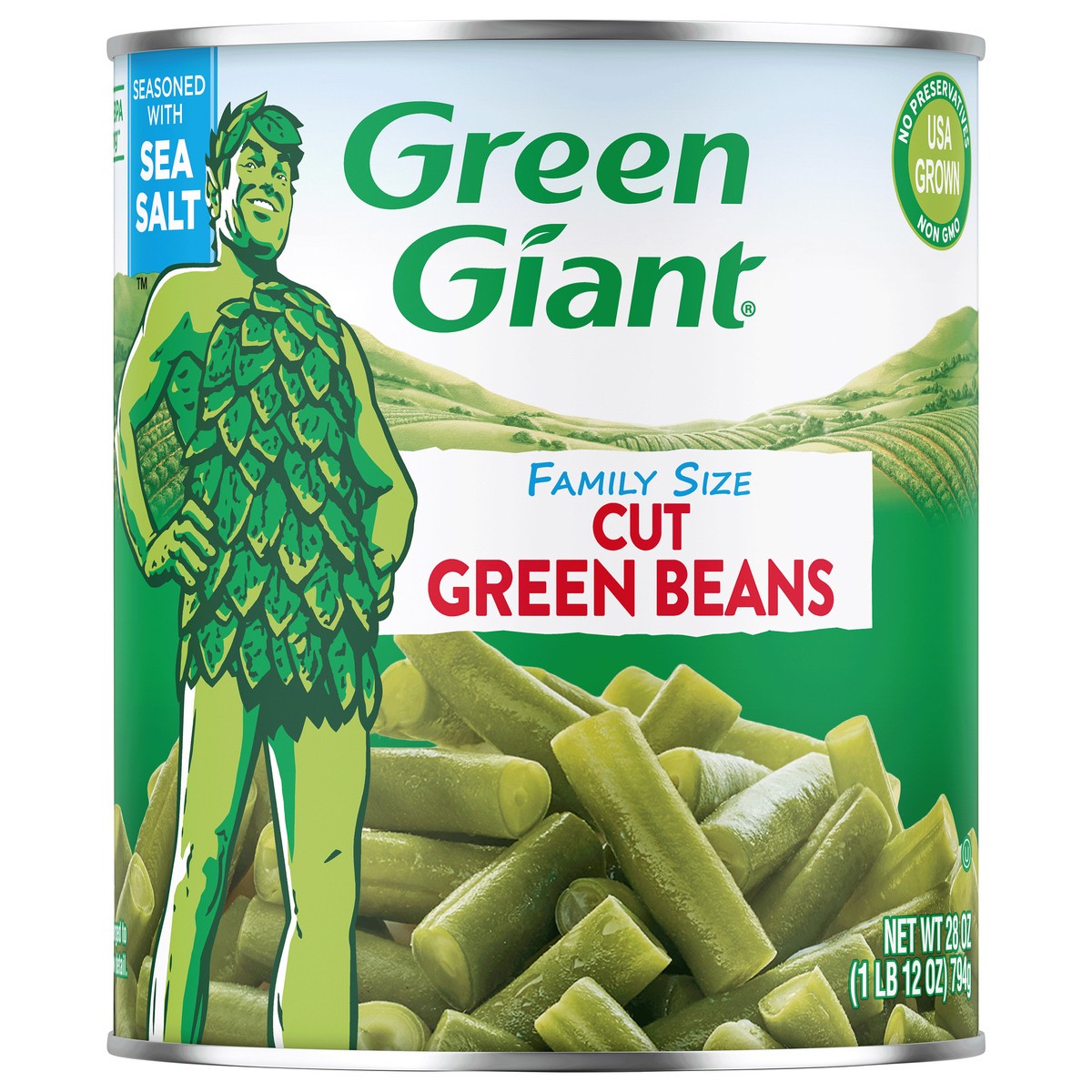 slide 1 of 10, Gg Fam Sz Cut Grn Beans, 28 oz