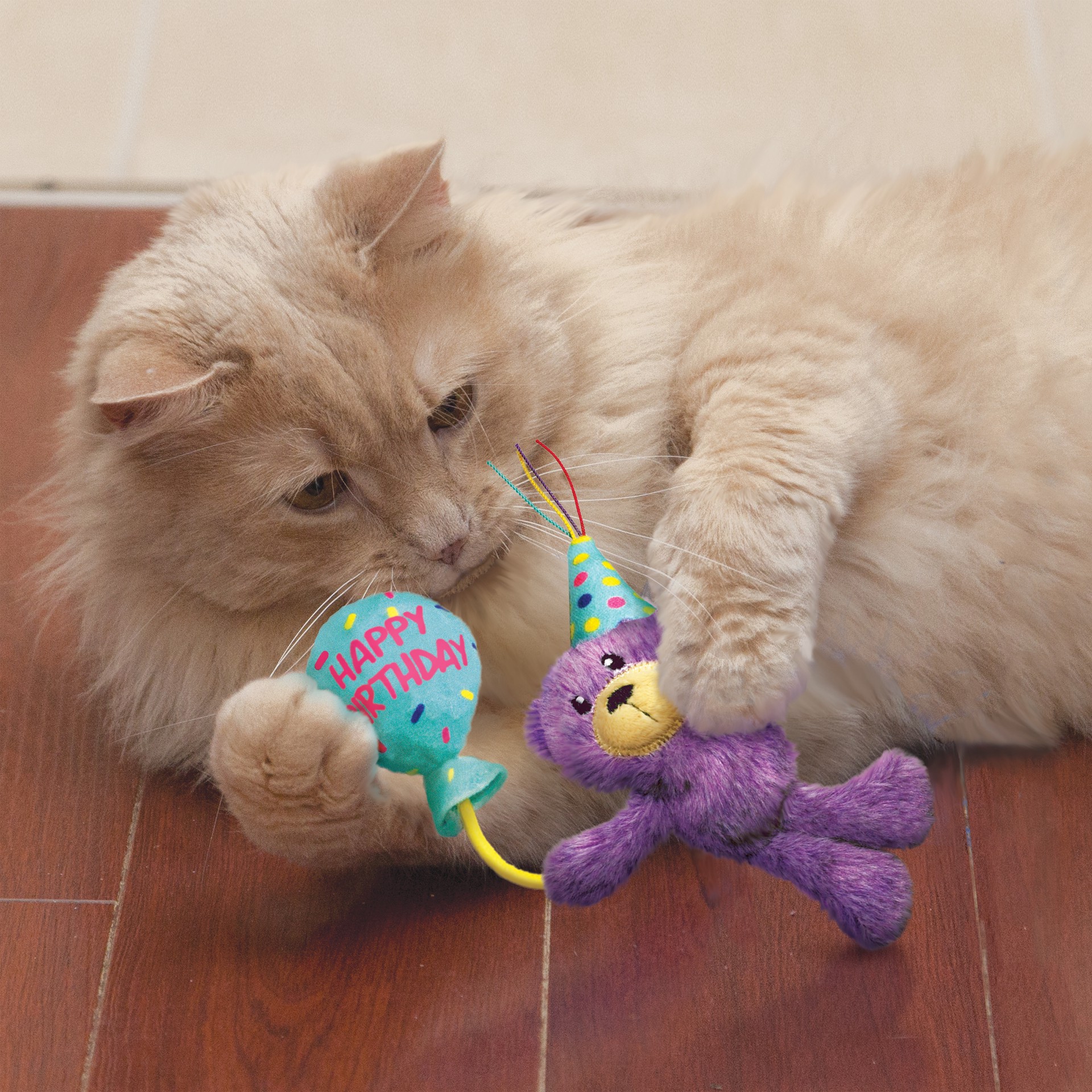 slide 4 of 4, KONG Cat Occasions Birthday Teddy, 1 PK