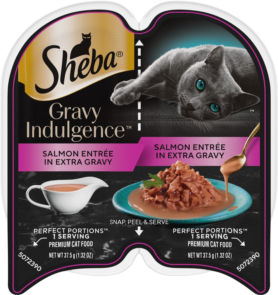 slide 12 of 16, Sheba Gravy Indulgence Premium Salmon Entree in Extra Gravy Cat Food 2 - 1.32 oz Packs, 2 ct