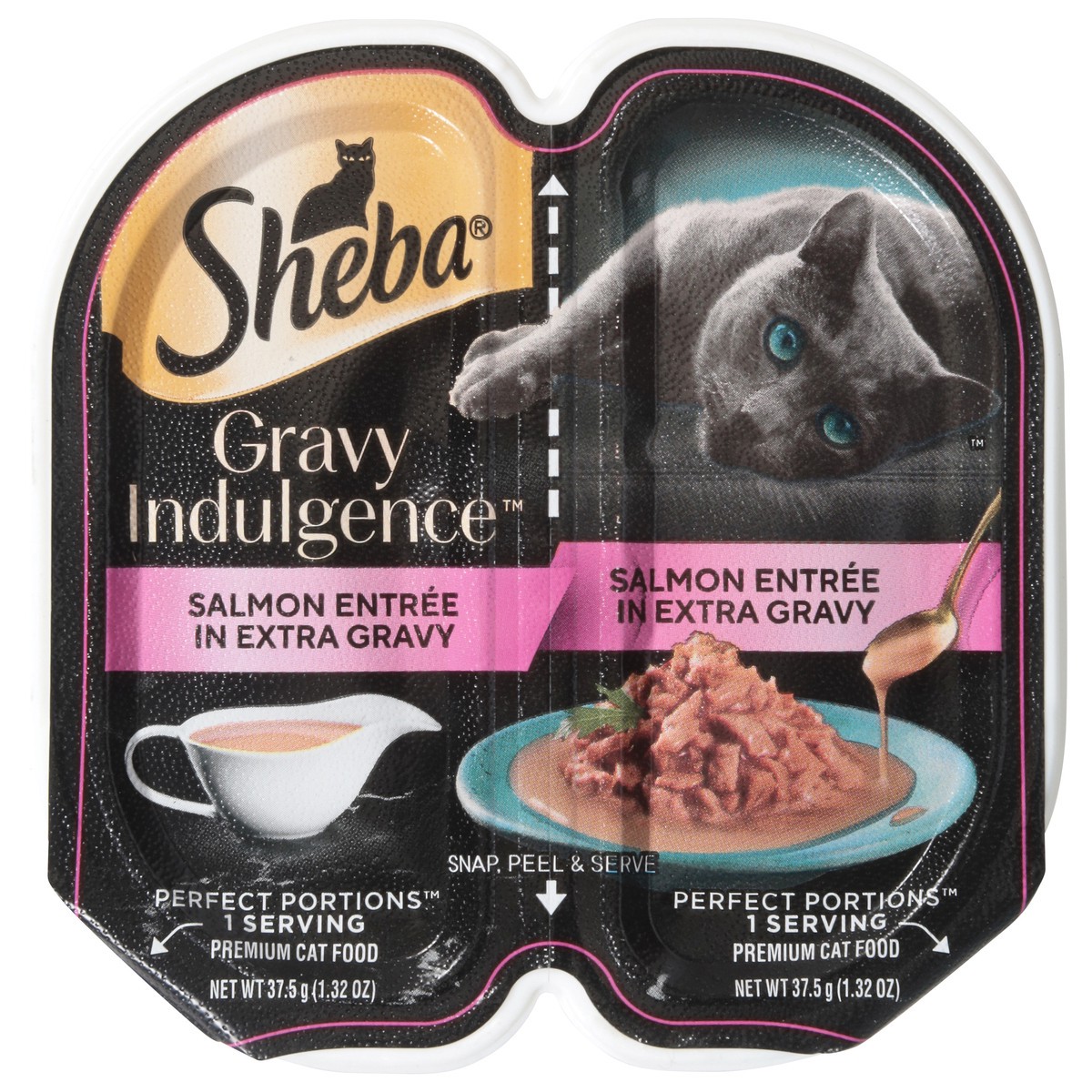 slide 1 of 16, Sheba Gravy Indulgence Premium Salmon Entree in Extra Gravy Cat Food 2 - 1.32 oz Packs, 2 ct