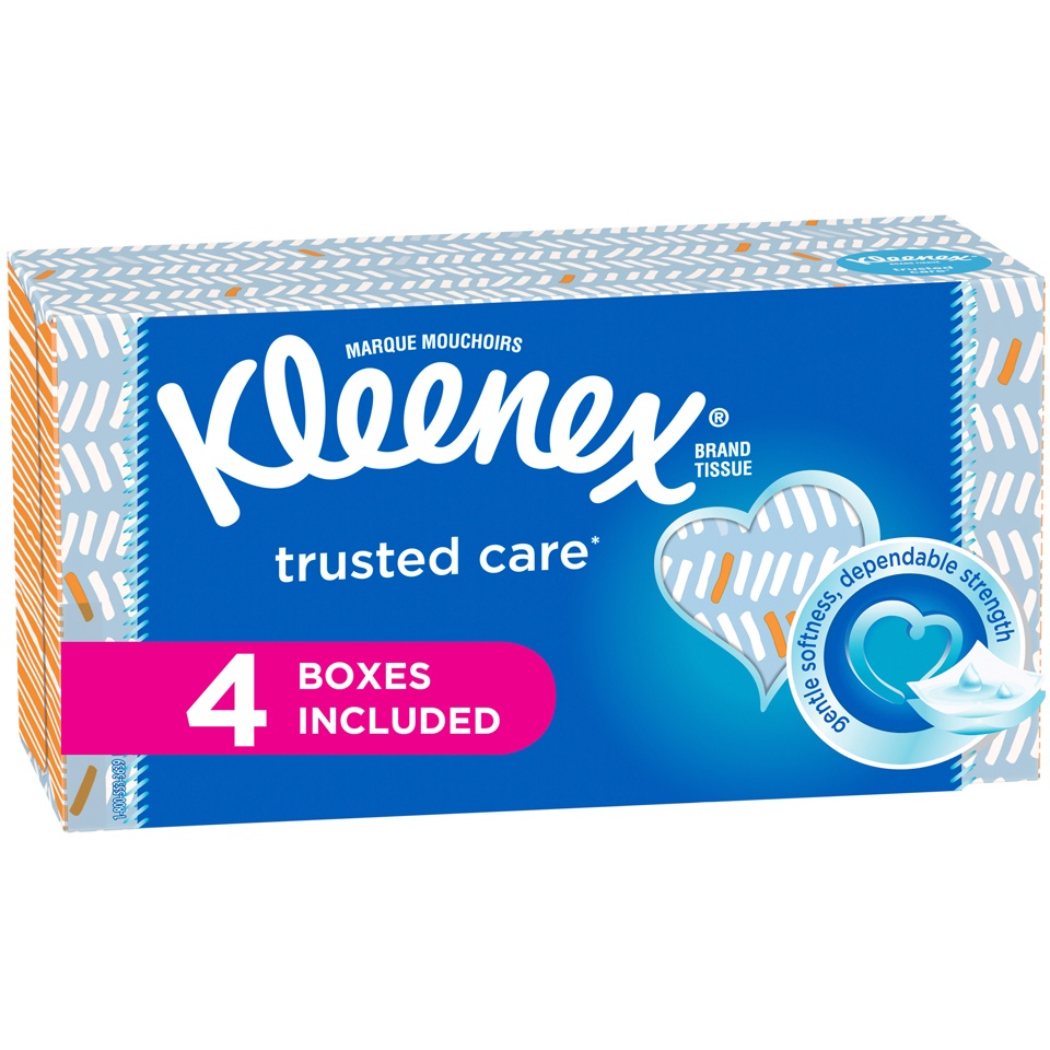 slide 2 of 3, Kleenex Trusted Care Facial Tissue, 4 pk; 160 ct