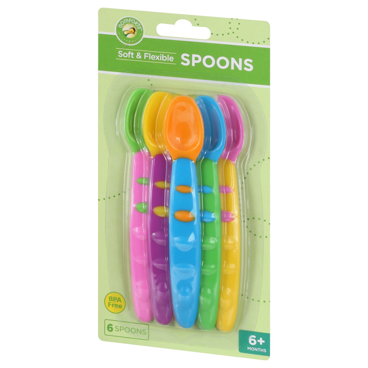 slide 9 of 9, Comforts 6+ Months Soft & Flexible Spoons 6 ea, 6 ct