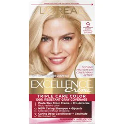 L'Oréal Excellence Triple Protection Permanent Hair Color - 6.3 fl oz - 9 Natural Blonde - 1 Kit