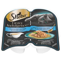 Sheba Gravy Indulgence Premium White Fish Entree in Extra Gravy Cat Food 2 - 1.32 oz Packs