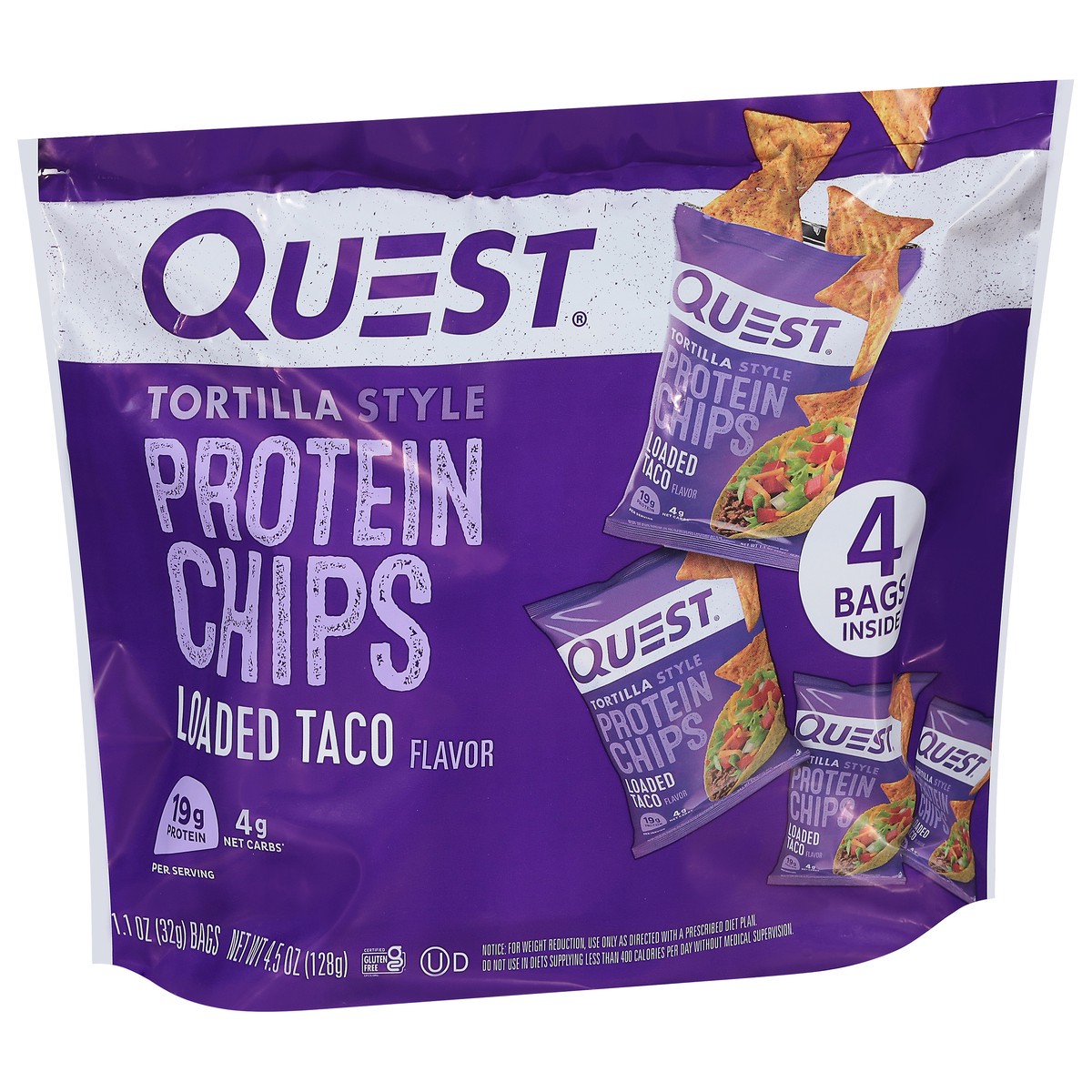 slide 5 of 9, Quest Protein Chips, Loaded Taco Flavor, Tortilla Style, 8 oz