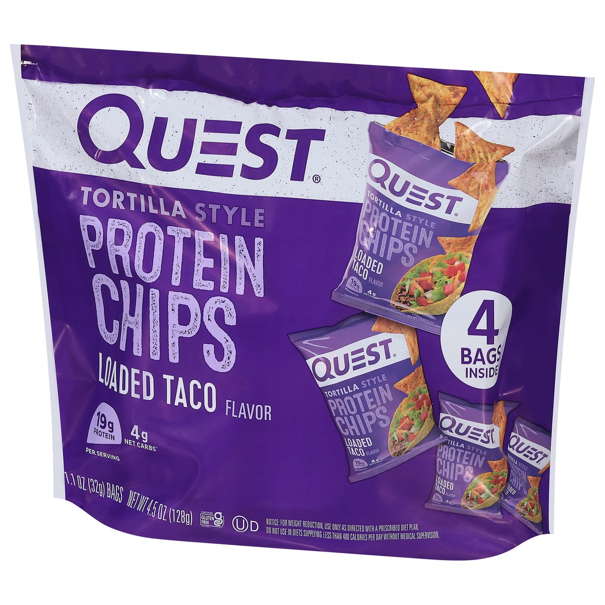 slide 8 of 9, Quest Protein Chips, Loaded Taco Flavor, Tortilla Style, 8 oz