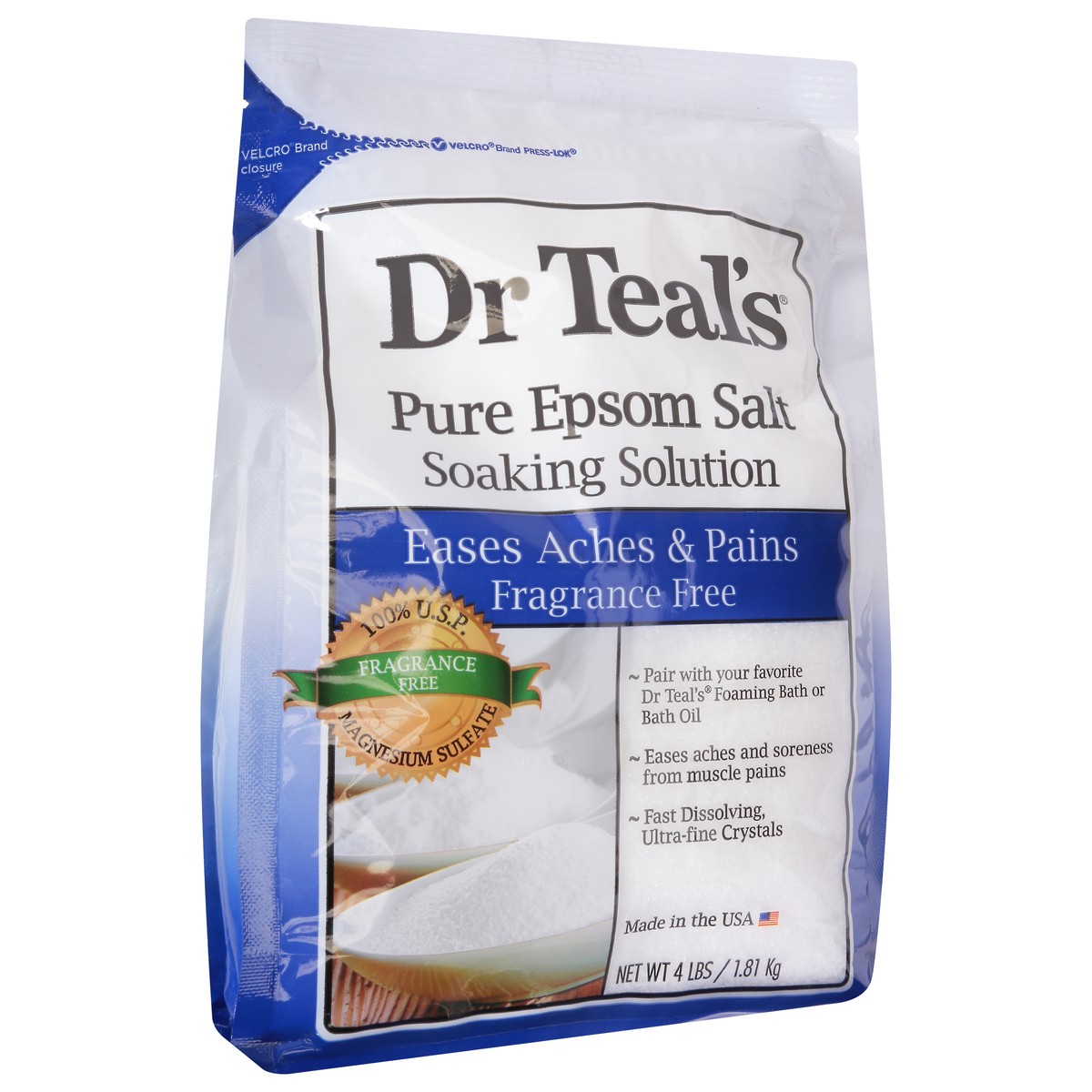 slide 4 of 9, Dr. Teal's Pure Fragrance Free Epsom Salt 4 lb, 4 lb