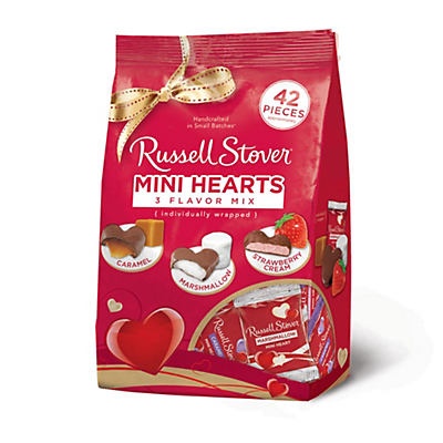 slide 1 of 1, Russell Stover Assorted Mini Hearts Bag, 20.6 oz