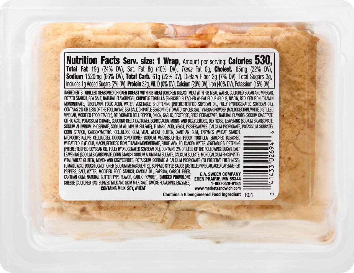 slide 2 of 13, Market Sandwich Buffalo Style Chicken Wrap 8.6 oz, 8.6 oz