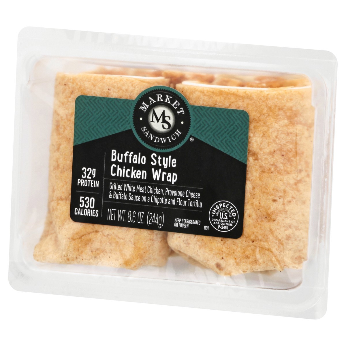 slide 12 of 13, Market Sandwich Buffalo Style Chicken Wrap 8.6 oz, 8.6 oz